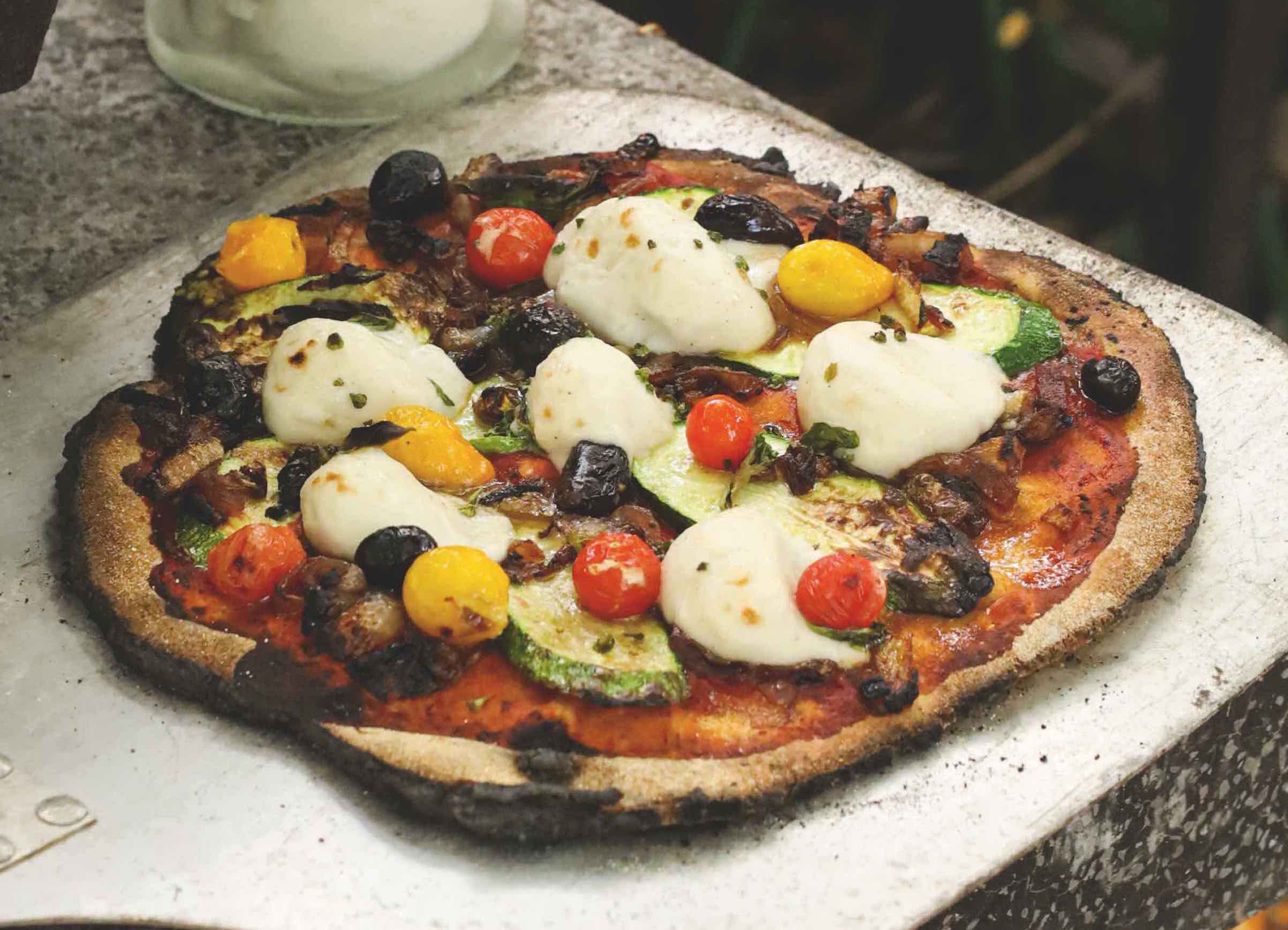 Pizza with homemade mozzarella | Nourish plant-based living