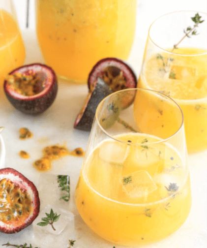 Mango, passionfruit, lime & thyme spritzer