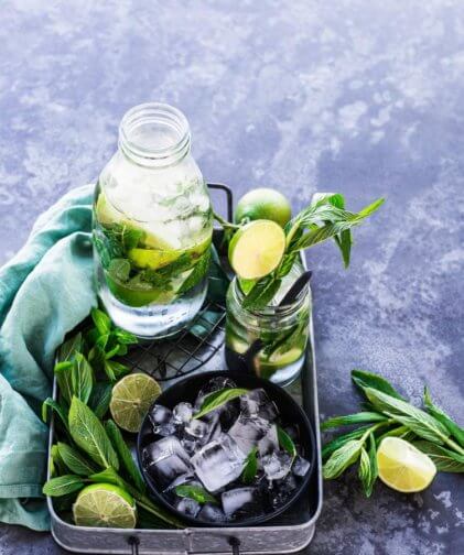 Refreshing virgin mojitos