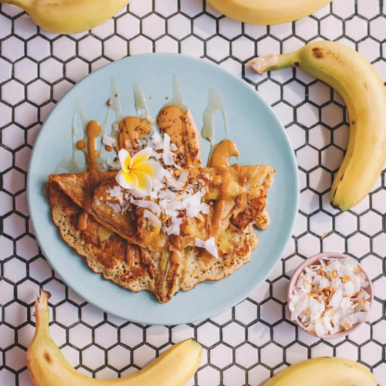 Bali banana pancakes Nourish plantbased living