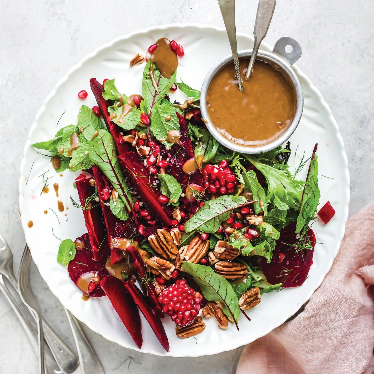 Beetroot, mint and pomegranate salad