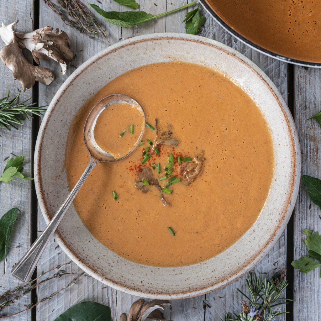 Vegan lobster bisque | Nourish plant-based living