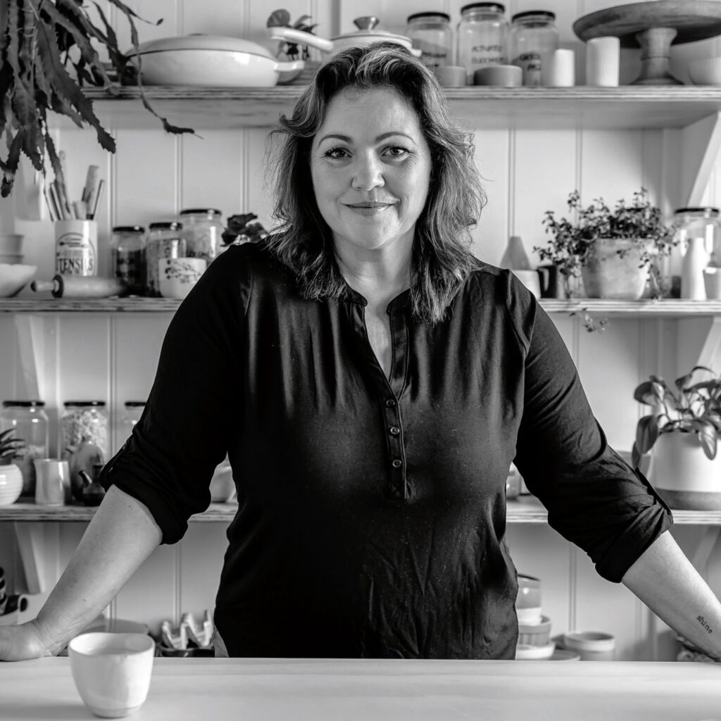 Naomi Sherman at kitchen bench
