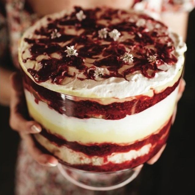 Raspberry and coconut trifle
