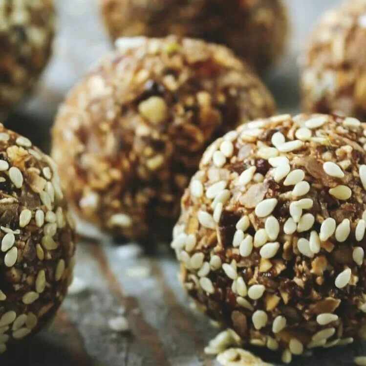 Nut-free tahini caramel balls