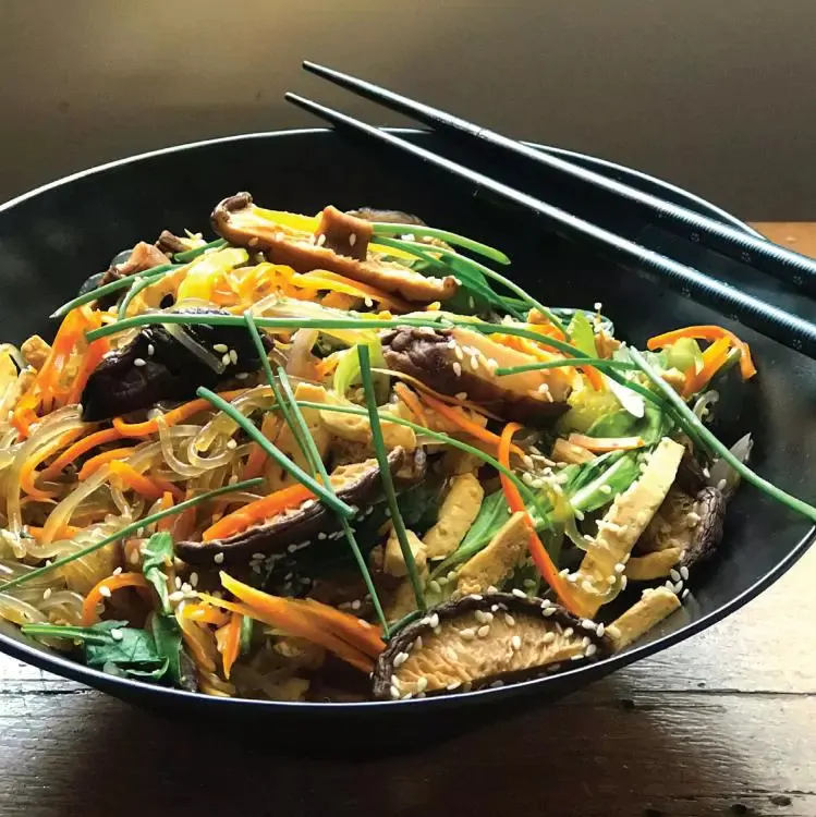 WFPB kelp-noodle-stirfry
