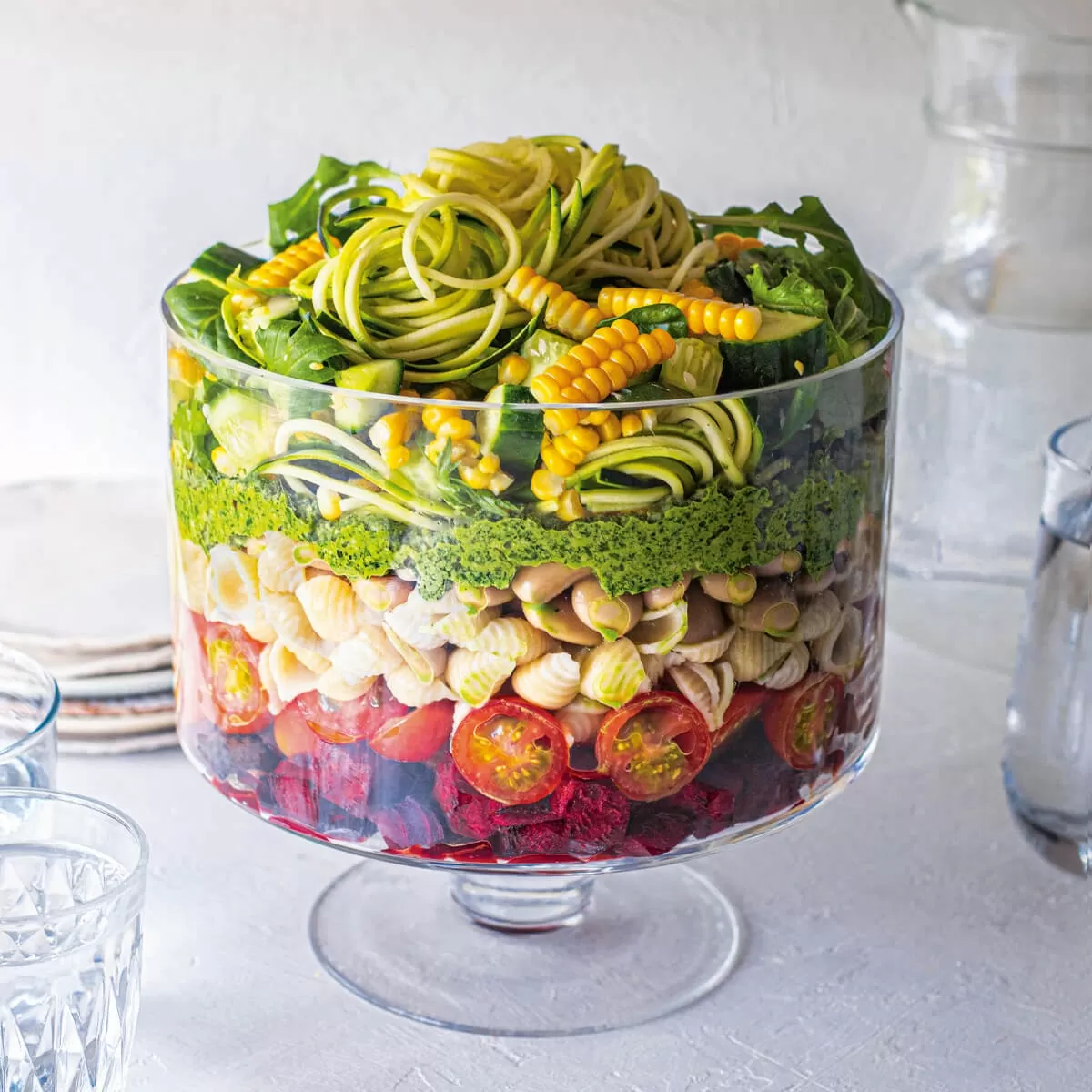 Anthea Cheng's layered pasta salad