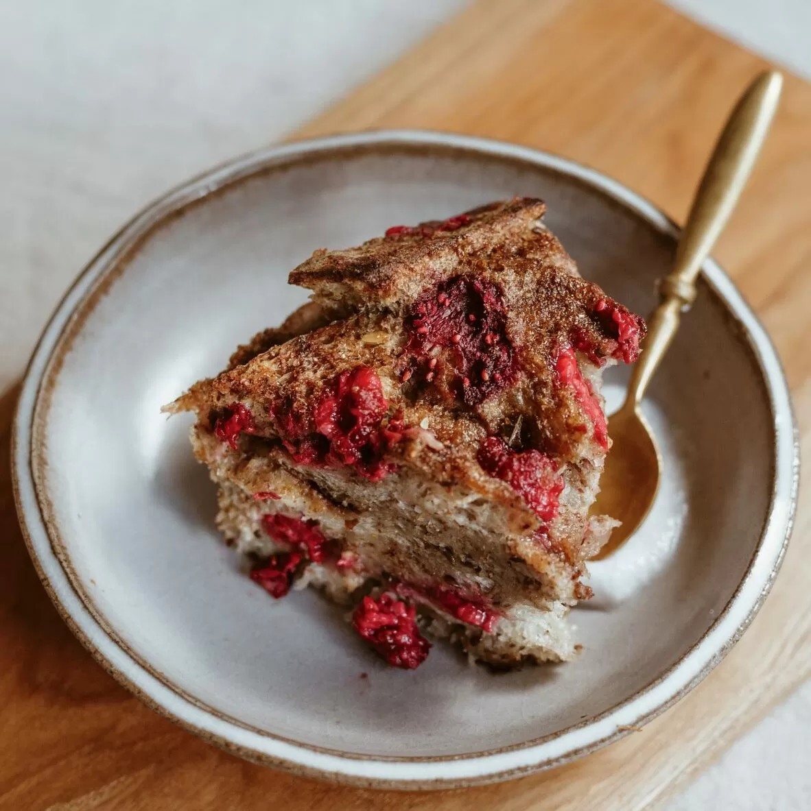 Raspberry baked French toast