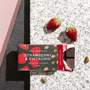 Pana-organic chocolates - strawberry and pistachio