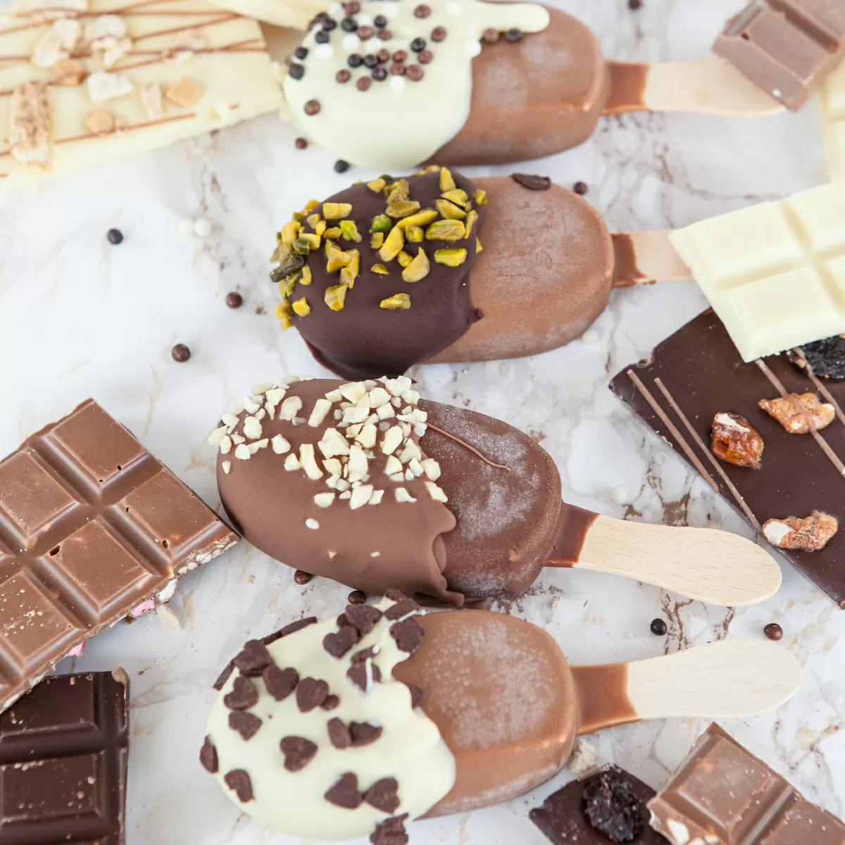 Sweet dairy alternatives - vegan ice cream, chocolate, yoghurt