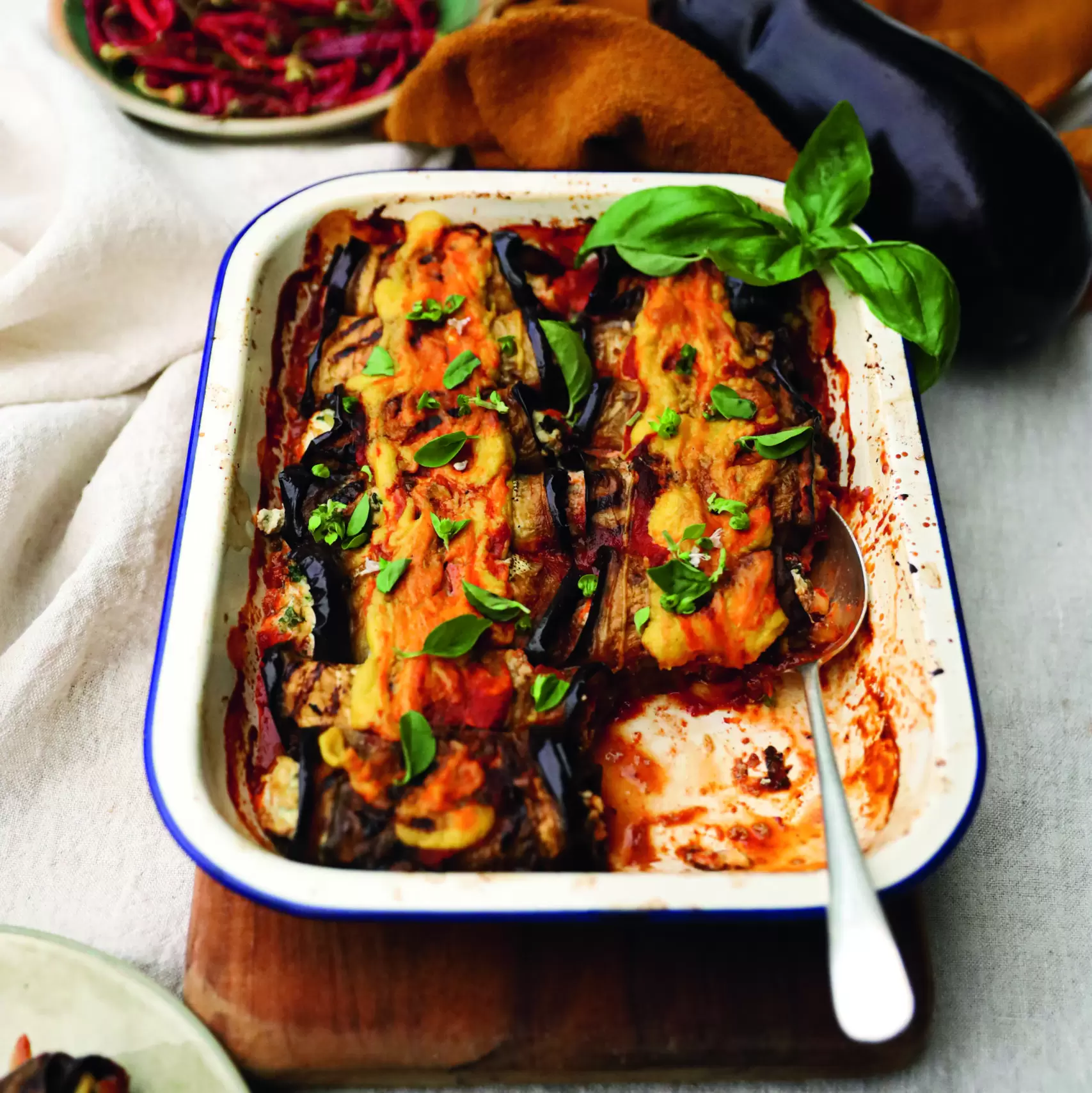 Marinated eggplant cannelloni