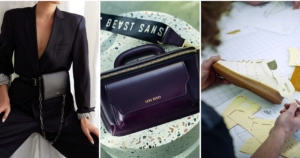 A_C, Monica Belt Bag in cactus leather, $249; Sans Beast, Petite Smuggler in recycled eco PU, $199; Adidas Stan Smiths in Mylo leather, in design