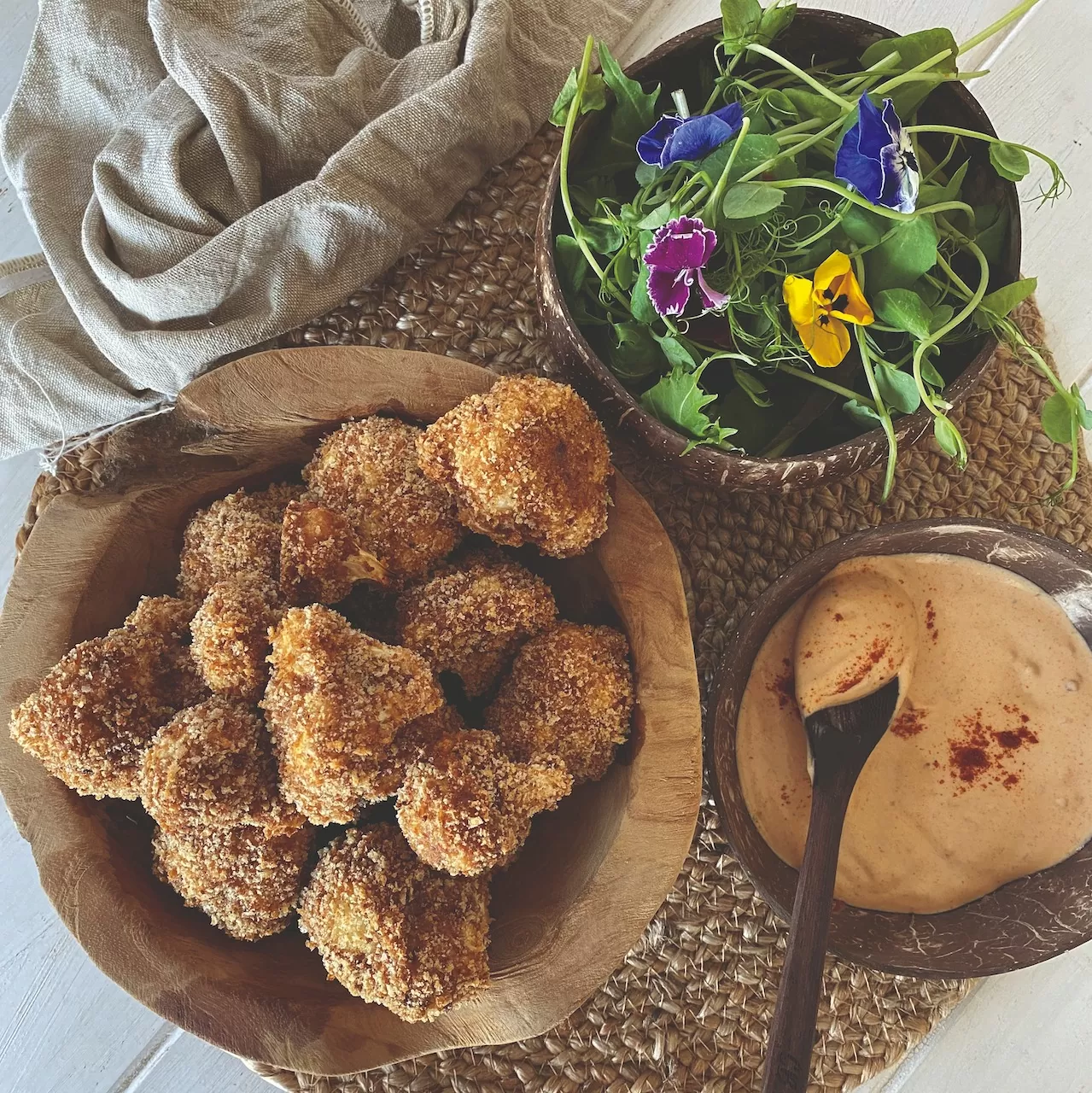 Wholefood, plant-based cauliflower wings