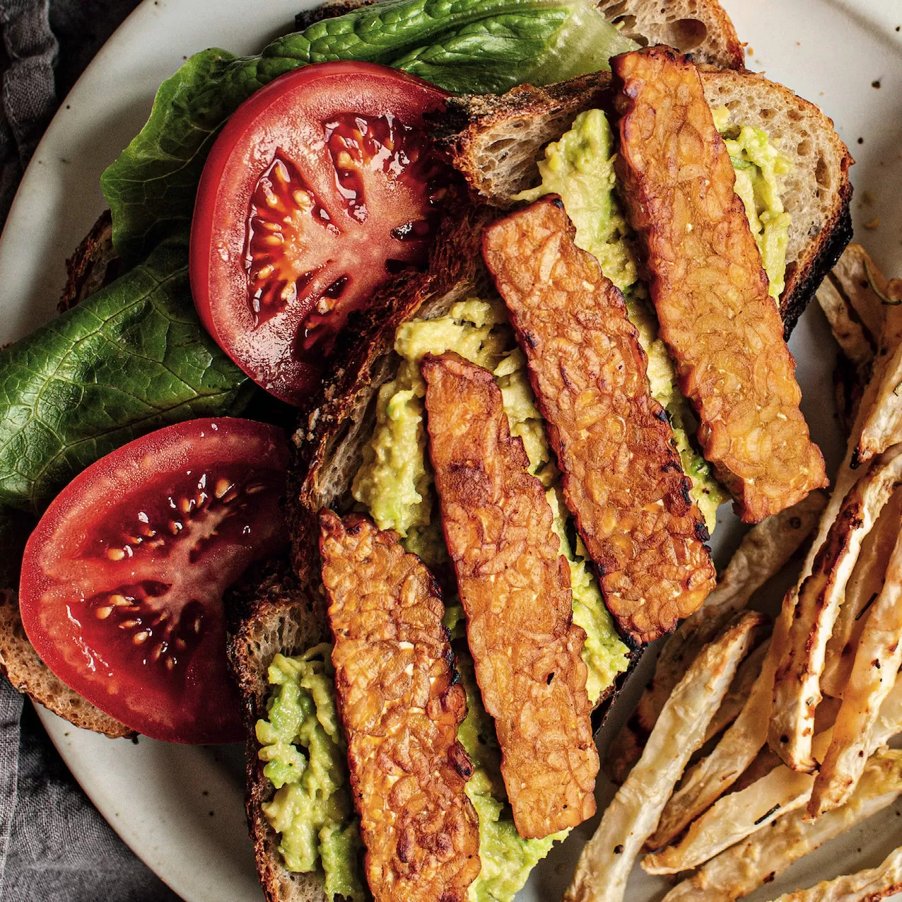 Tempeh bacon BLTA from The Fibre Fuelled Cookbook