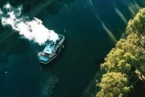 Paddlesteamer Emmylou cruising along the Murray River near Echuca-Moama - Mandatory credit Destination NSW