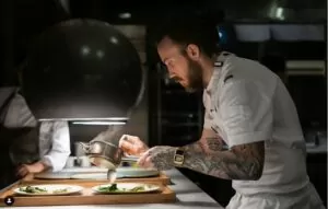 Wildflower, Perth - chef plating up