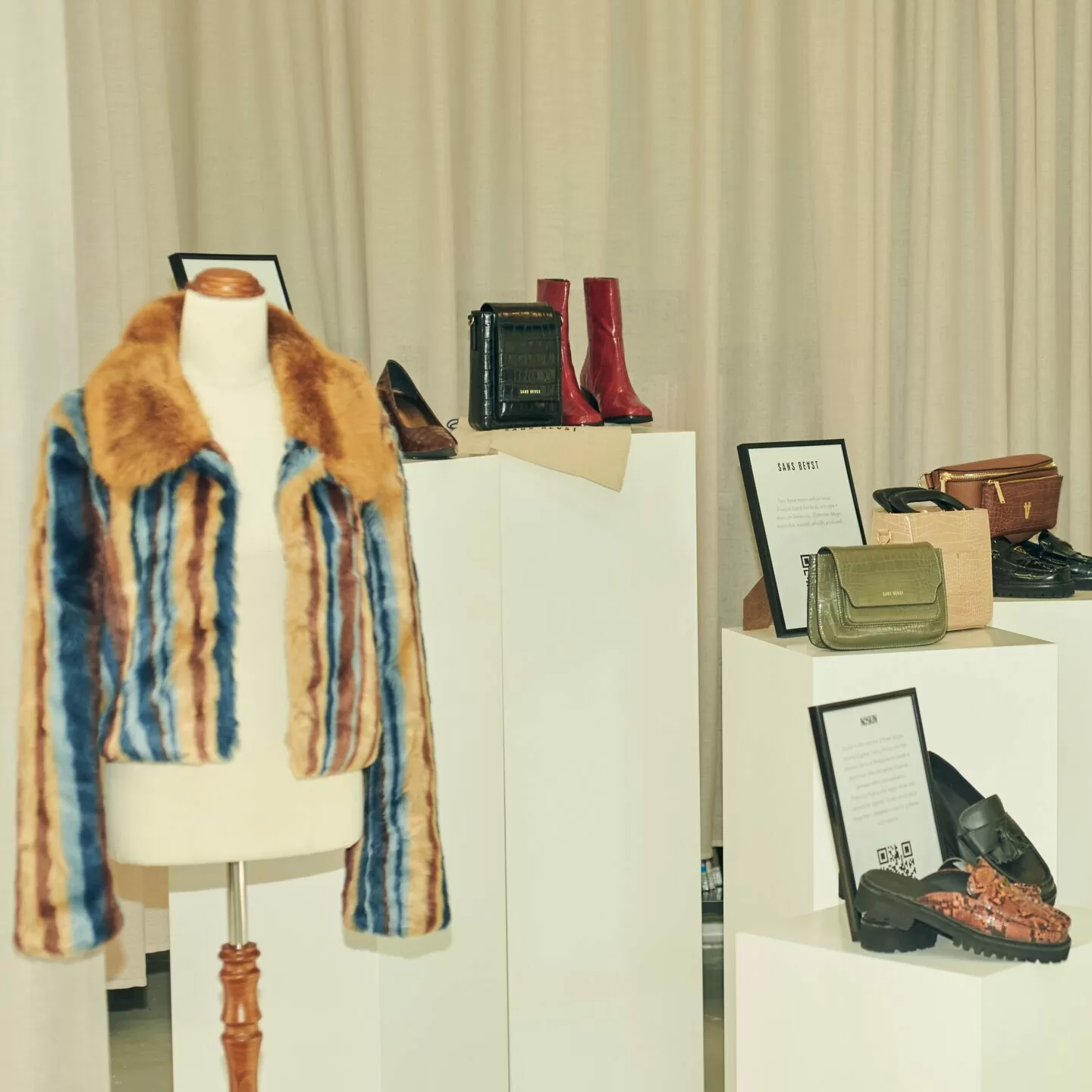 Display of trailblazing Australian fashion brands showcase hosted by World Animal Protection and Collective Fashion Justice held as part of the Melbourne Fashion Week 2022 independent program