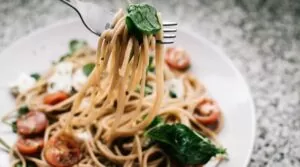 Wholefood plant-based spaghetti dish