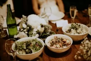 Table setting at Secret Creek vegan wedding