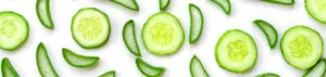 Fresh aloe vera and cucumber slices